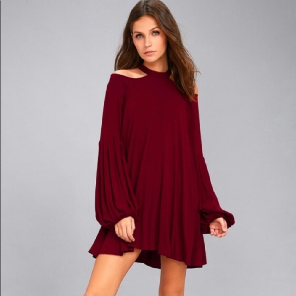 Free People Drift Away Cold Shoulder High Neck Top